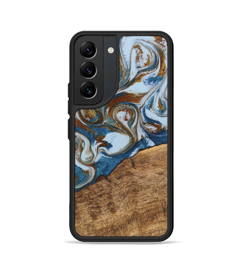 Galaxy S22 Wood Phone Case - Indy (Teal & Gold, 745310)