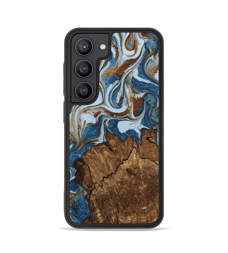 Galaxy S23 Wood Phone Case - Izayah (Teal & Gold, 745312)