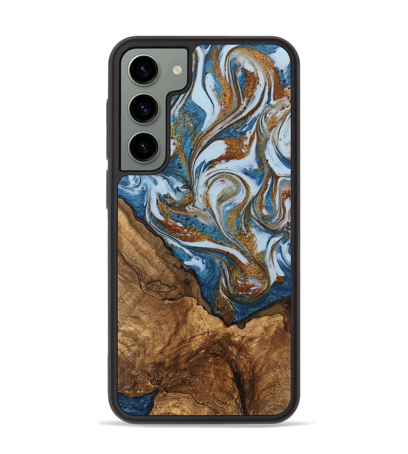 Galaxy S23 Plus Wood Phone Case - Verlon (Teal & Gold, 745319)