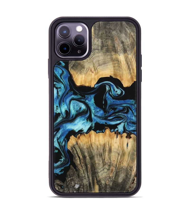 iPhone 11 Pro Max Wood Phone Case - Darina (Blue, 745323)