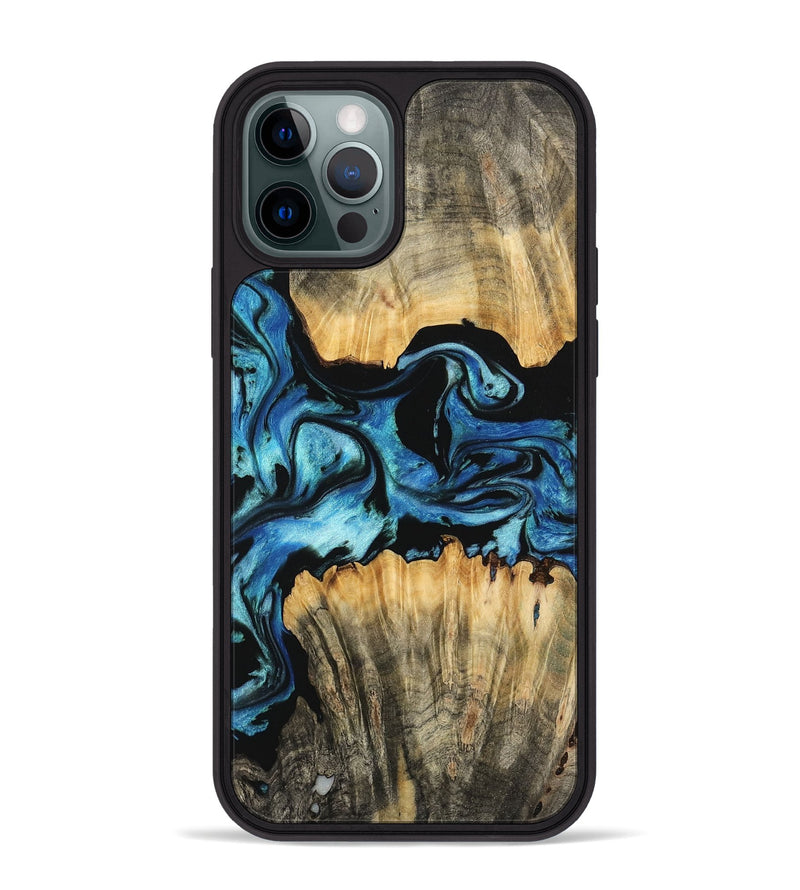 iPhone 12 Pro Max Wood Phone Case - Darina (Blue, 745323)