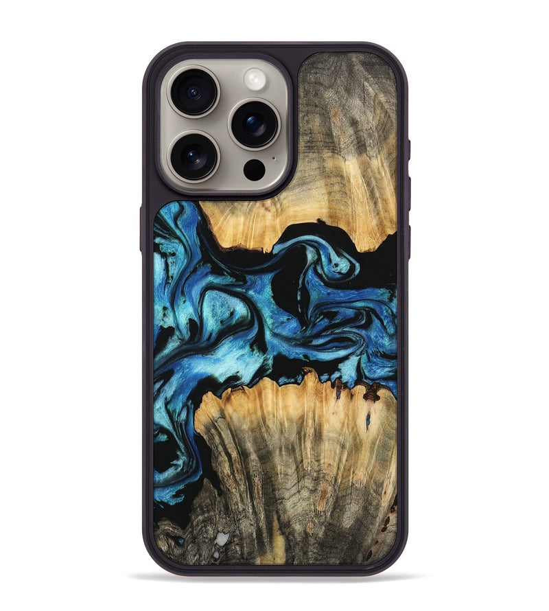 iPhone 15 Pro Max Wood Phone Case - Darina (Blue, 745323)