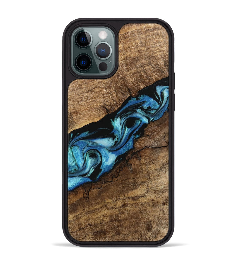 iPhone 12 Pro Max Wood Phone Case - Blithe (Blue, 745324)