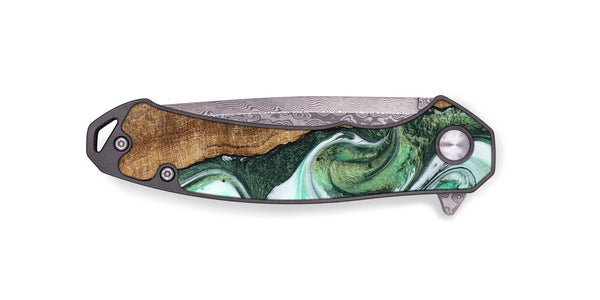 EDC Wood Pocket Knife - Tania (Green, 745327)