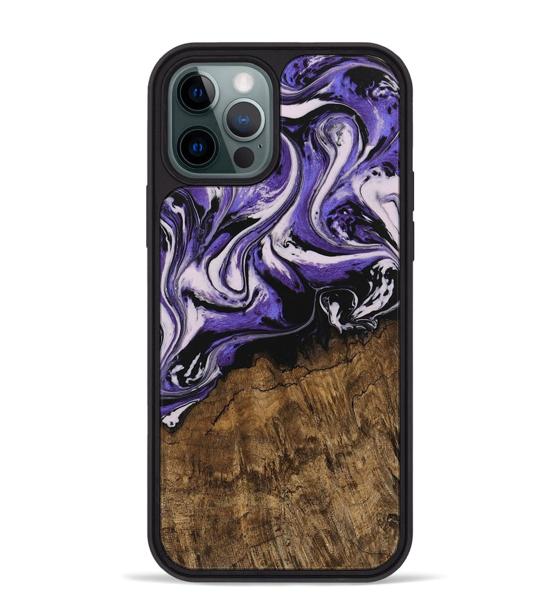 iPhone 12 Pro Max Wood Phone Case - Heino (Purple, 745344)