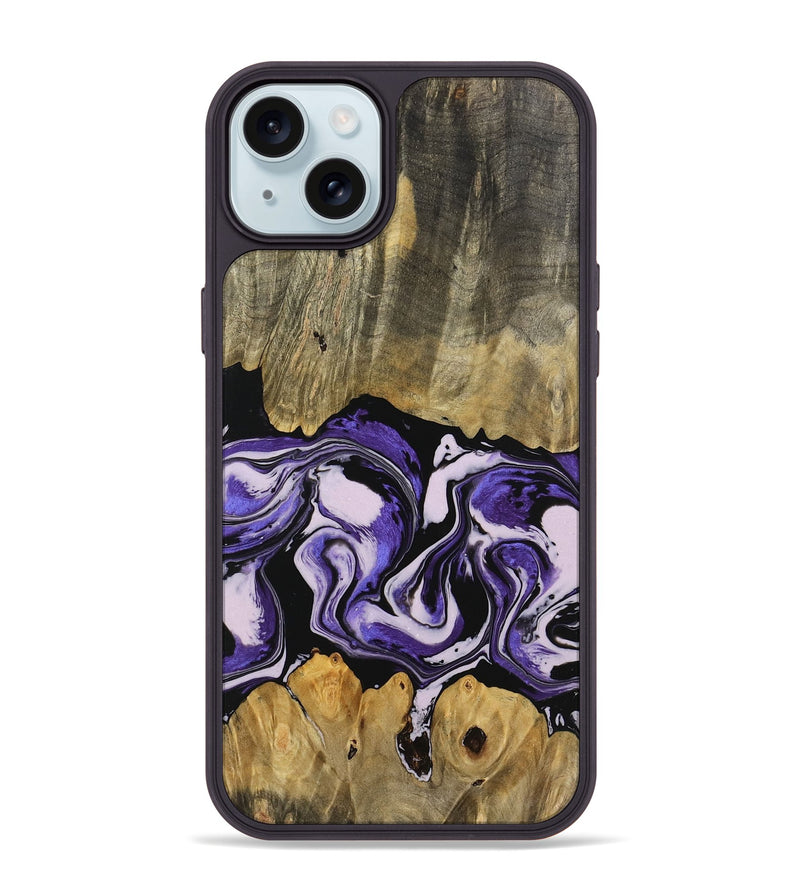 iPhone 15 Plus Wood Phone Case - Rillie (Purple, 745364)