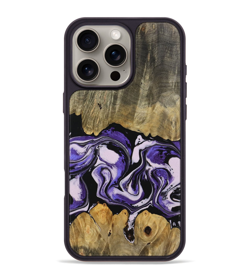 iPhone 16 Pro Max Wood Phone Case - Rillie (Purple, 745364)