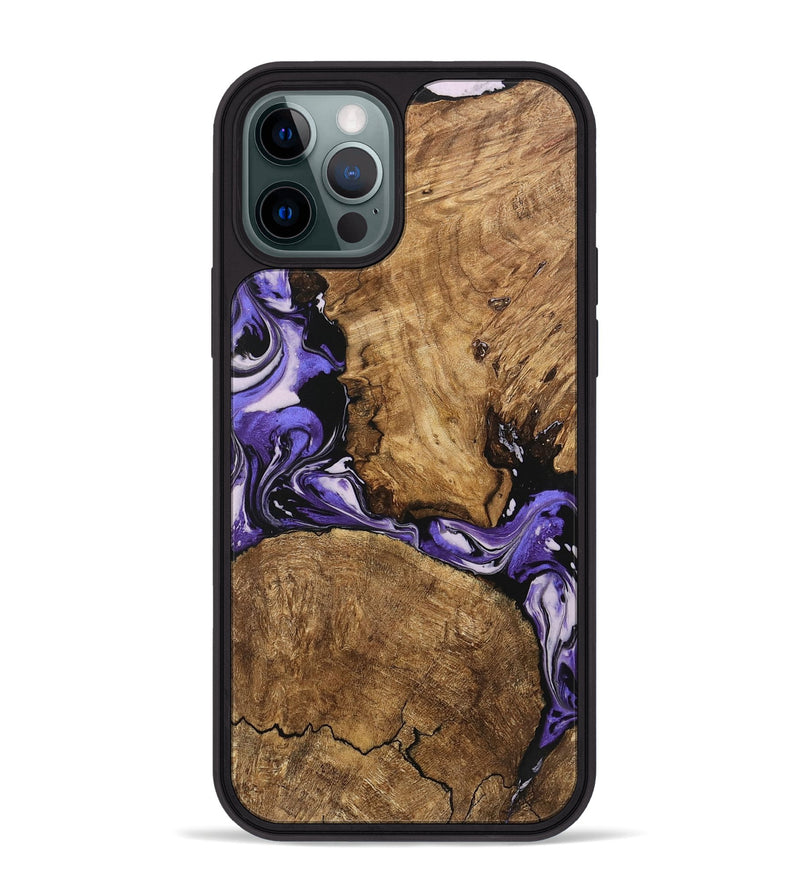 iPhone 12 Pro Max Wood Phone Case - Deniece (Purple, 745365)