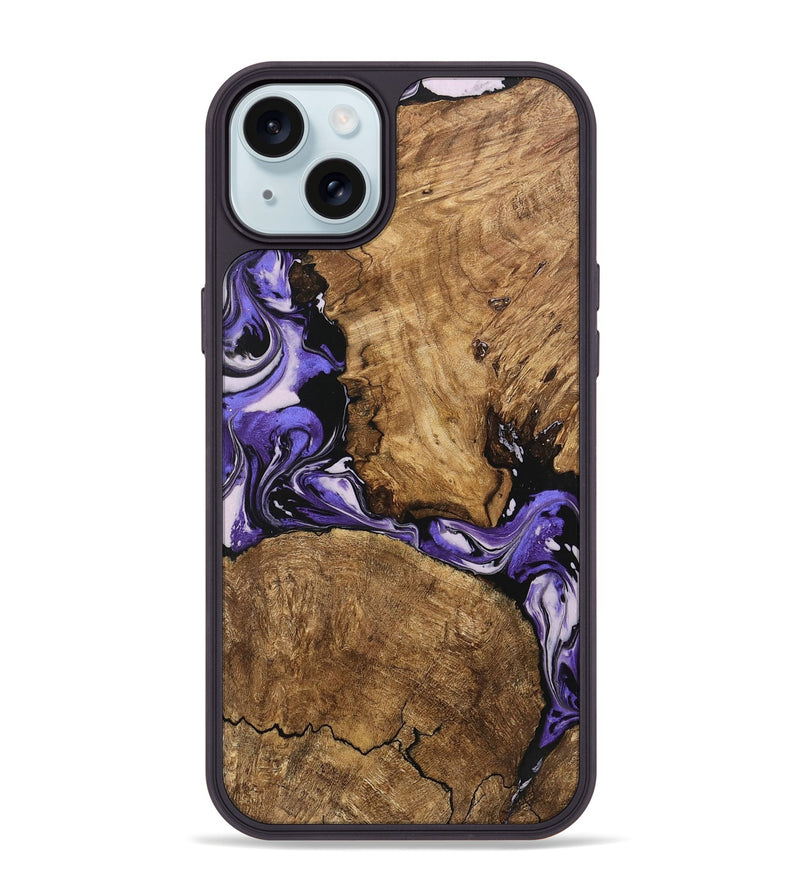 iPhone 15 Plus Wood Phone Case - Deniece (Purple, 745365)