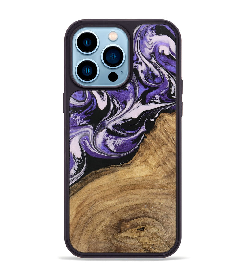 iPhone 14 Pro Max Wood Phone Case - Thomas (Purple, 745368)