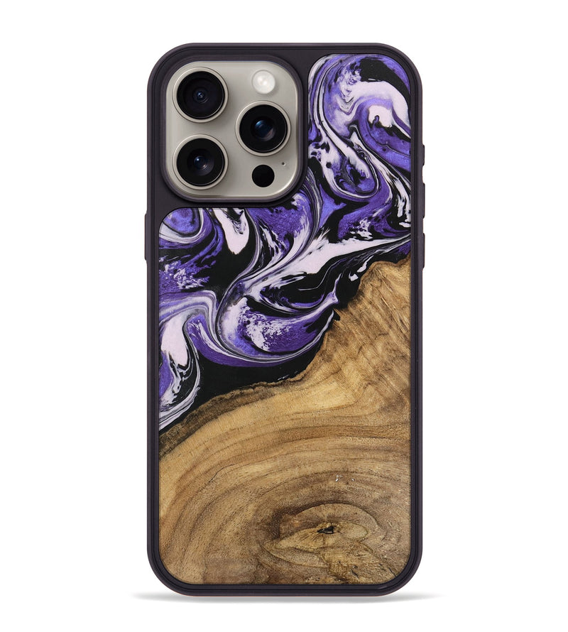 iPhone 15 Pro Max Wood Phone Case - Thomas (Purple, 745368)