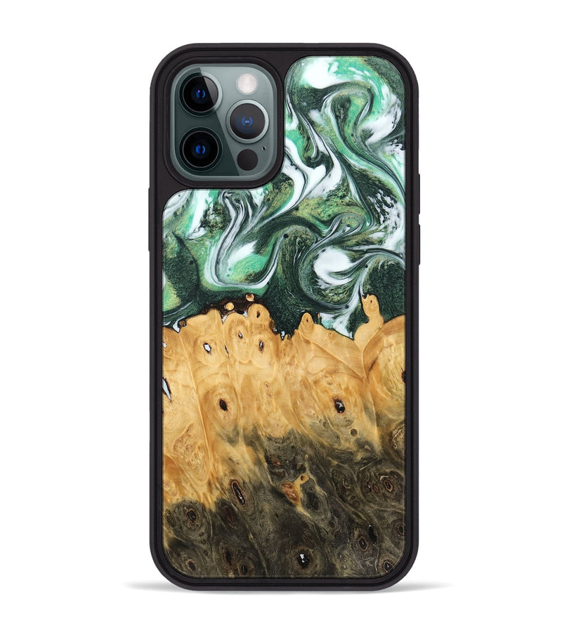 iPhone 12 Pro Max Wood Phone Case - Blas (Green, 745374)