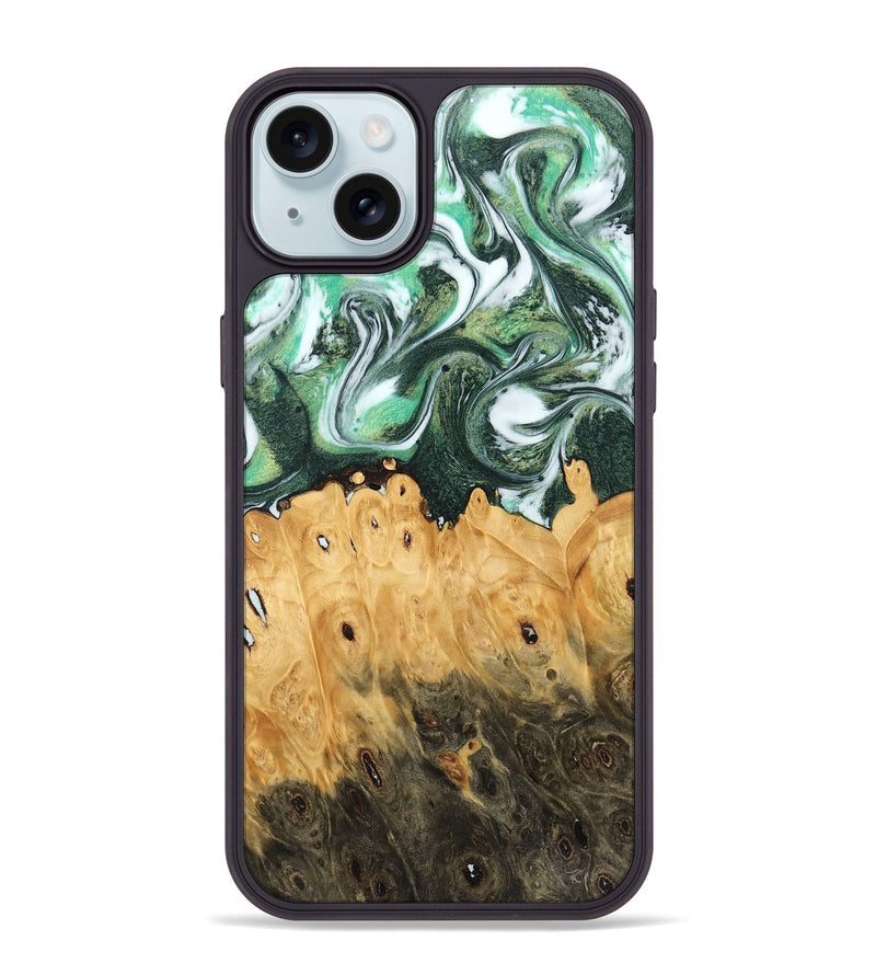 iPhone 15 Plus Wood Phone Case - Blas (Green, 745374)