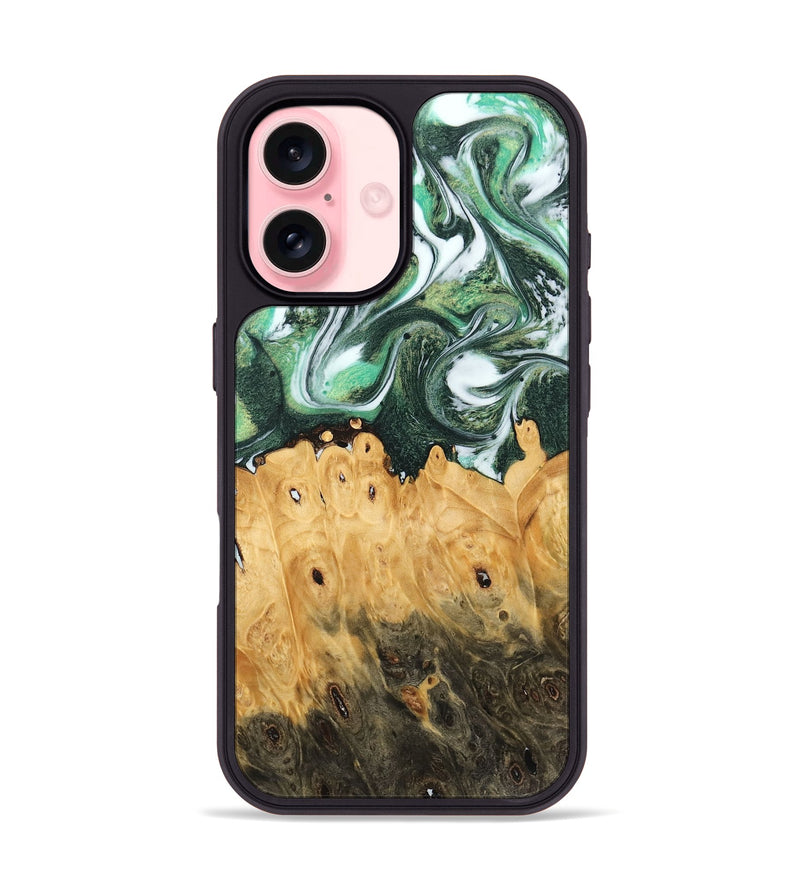 iPhone 16 Wood Phone Case - Blas (Green, 745374)