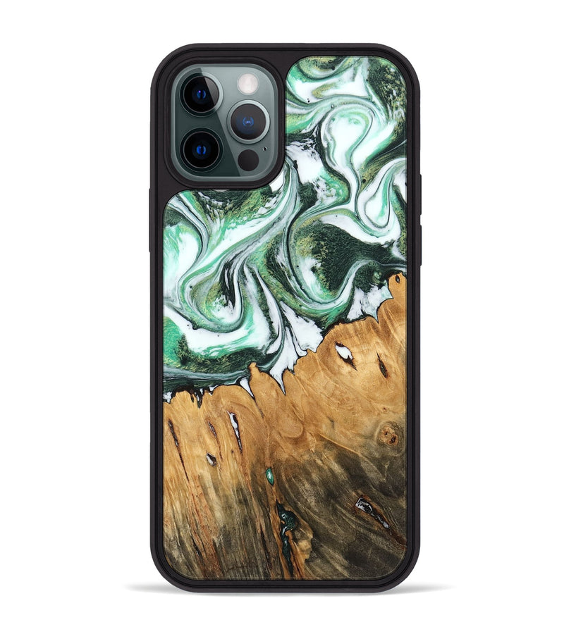 iPhone 12 Pro Max Wood Phone Case - Bobby (Green, 745376)