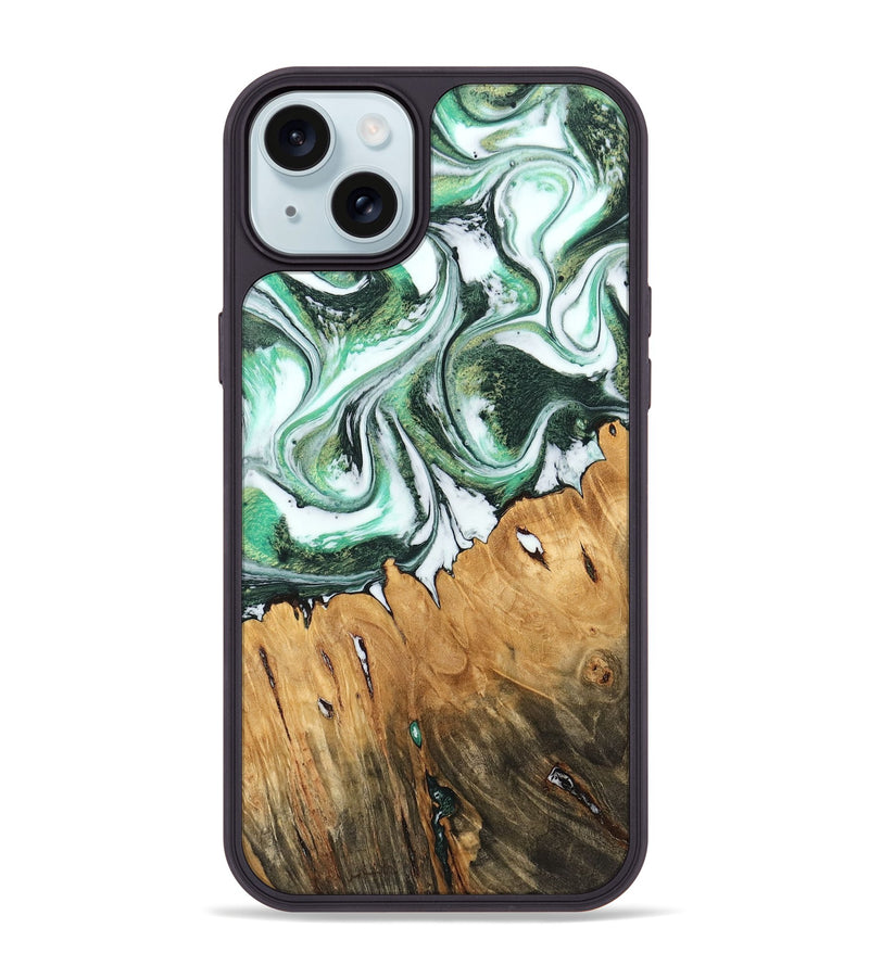 iPhone 15 Plus Wood Phone Case - Bobby (Green, 745376)