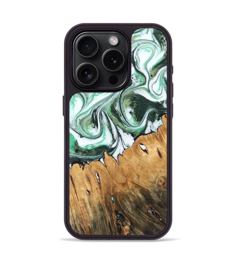 iPhone 15 Pro Wood Phone Case - Bobby (Green, 745376)