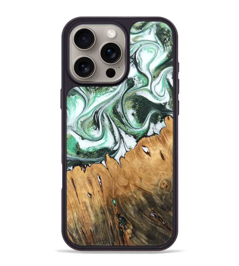 iPhone 16 Pro Max Wood Phone Case - Bobby (Green, 745376)