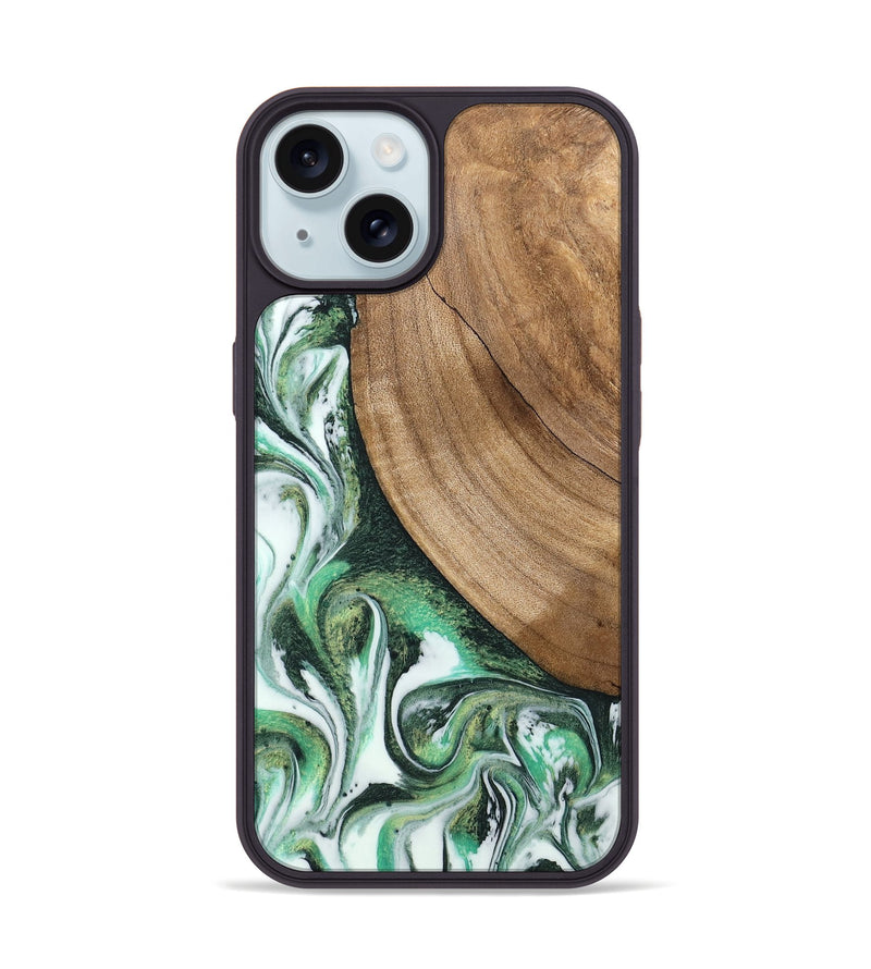 iPhone 15 Wood Phone Case - Malcom (Green, 745380)