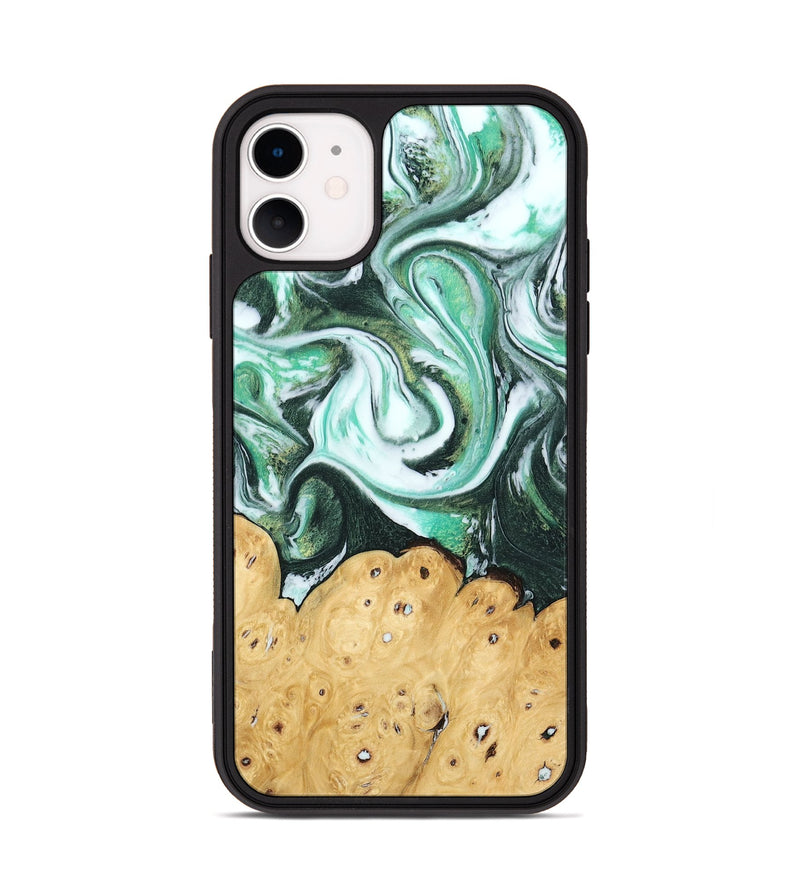 iPhone 11 Wood Phone Case - Calida (Green, 745381)