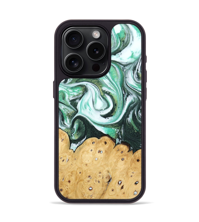 iPhone 15 Pro Wood Phone Case - Calida (Green, 745381)