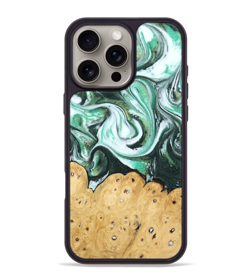 iPhone 16 Pro Max Wood Phone Case - Calida (Green, 745381)