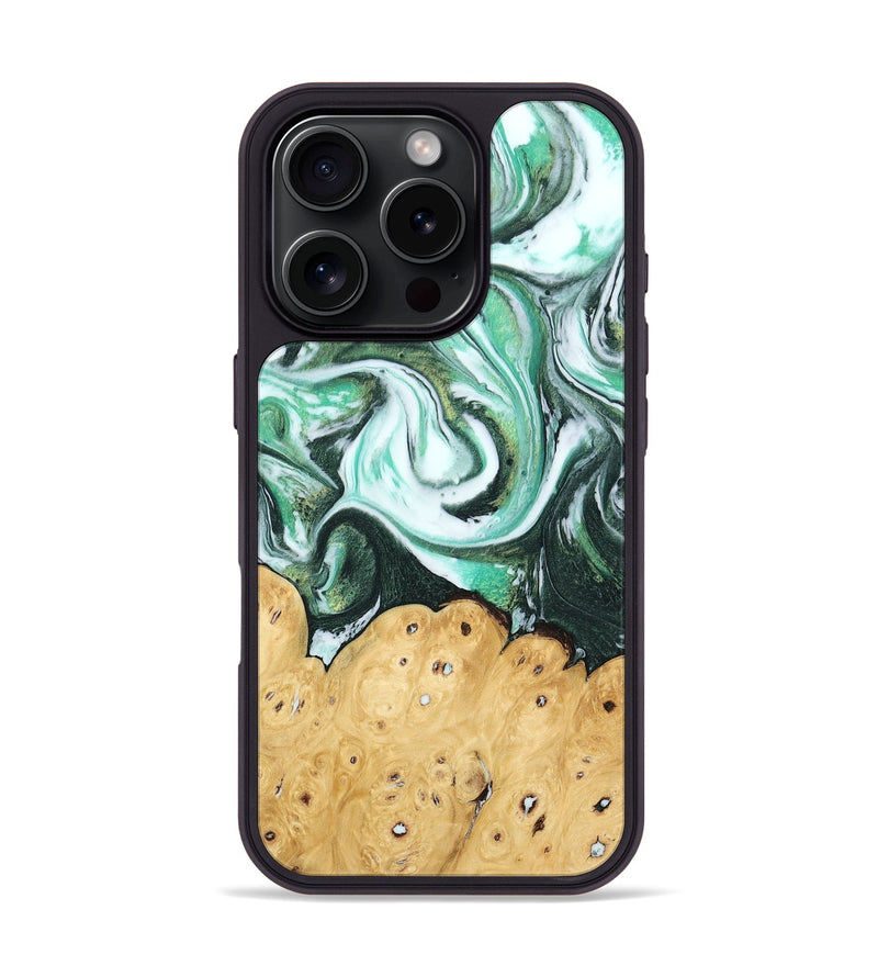 iPhone 16 Pro Wood Phone Case - Calida (Green, 745381)