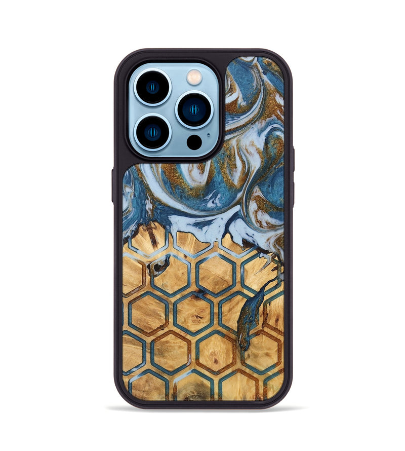 iPhone 14 Pro Wood Phone Case - Myrtie (Pattern, 745386)