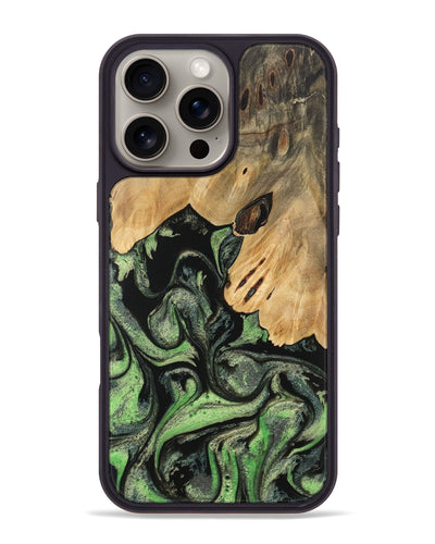 iPhone 16 Pro Max Wood Phone Case - Hana (Green, 745432)