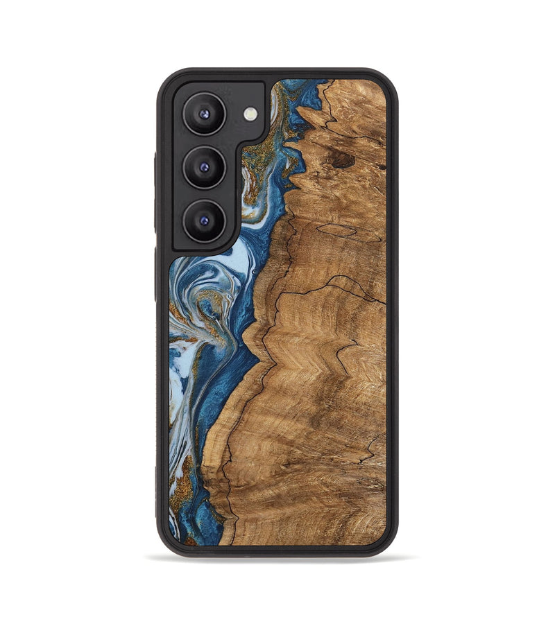 Galaxy S23 Wood Phone Case - Latifah (Teal & Gold, 745438)