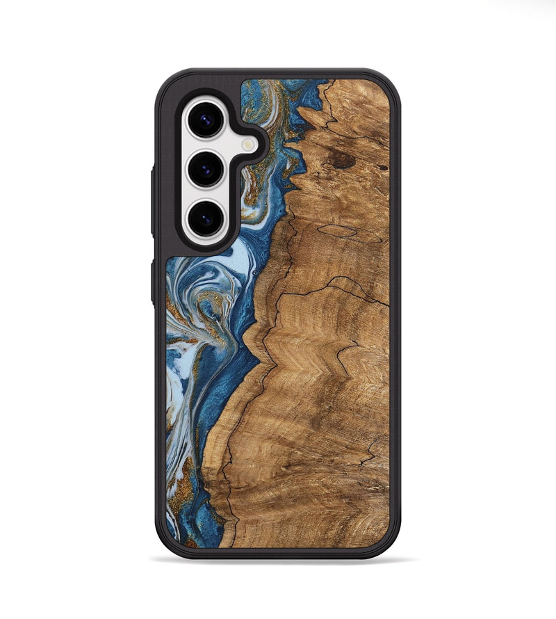 Galaxy S25 Plus Wood Phone Case - Latifah (Teal & Gold, 745438)