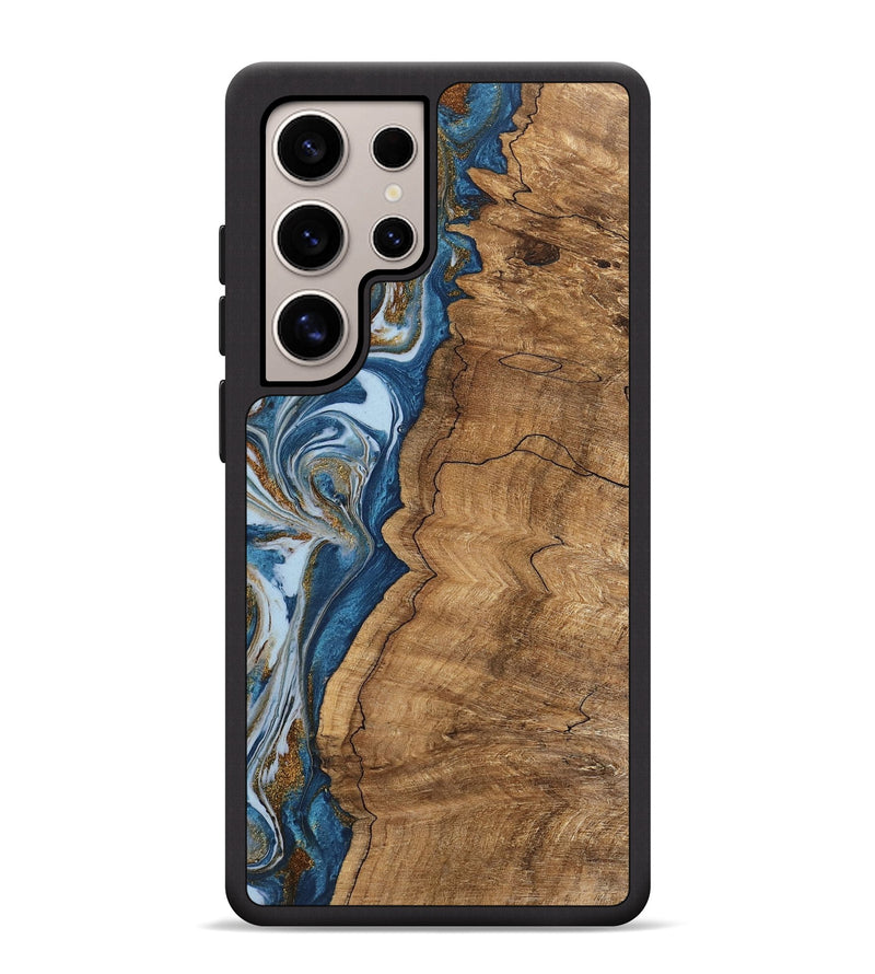 Galaxy S25 Ultra Wood Phone Case - Latifah (Teal & Gold, 745438)