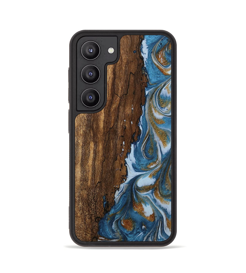 Galaxy S23 Wood Phone Case - Loney (Teal & Gold, 745439)