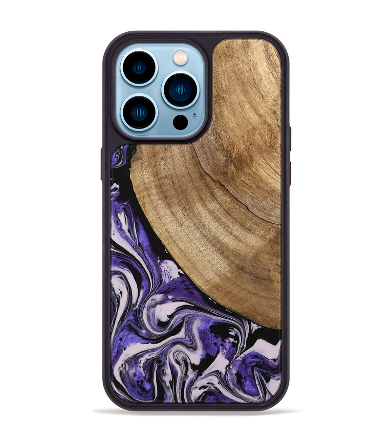 iPhone 14 Pro Max Wood Phone Case - Daren (Purple, 745440)