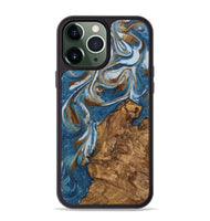 iPhone 13 Pro Max Wood Phone Case - Refugio (Teal & Gold, 745445)