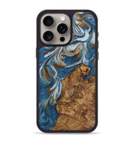 iPhone 15 Pro Max Wood Phone Case - Refugio (Teal & Gold, 745445)