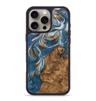 iPhone 16 Pro Max Wood Phone Case - Refugio (Teal & Gold, 745445)