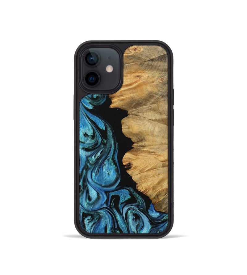 iPhone 12 mini Wood Phone Case - Chahram (Blue, 745447)