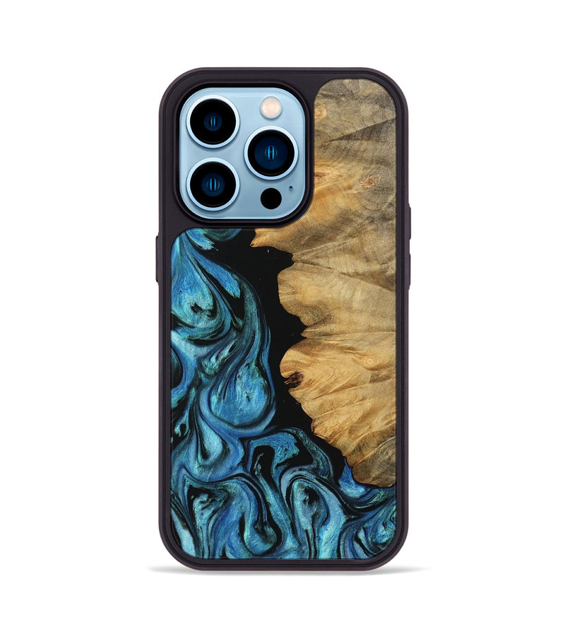 iPhone 14 Pro Wood Phone Case - Chahram (Blue, 745447)