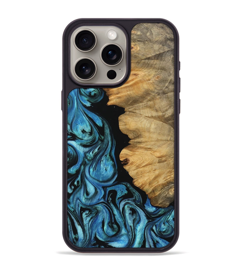 iPhone 15 Pro Max Wood Phone Case - Chahram (Blue, 745447)