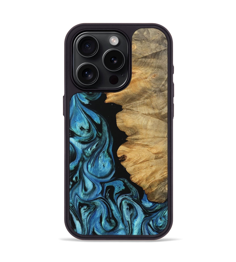 iPhone 15 Pro Wood Phone Case - Chahram (Blue, 745447)