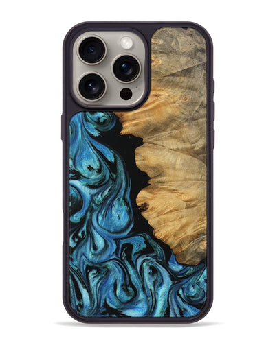 iPhone 16 Pro Max Wood Phone Case - Chahram (Blue, 745447)