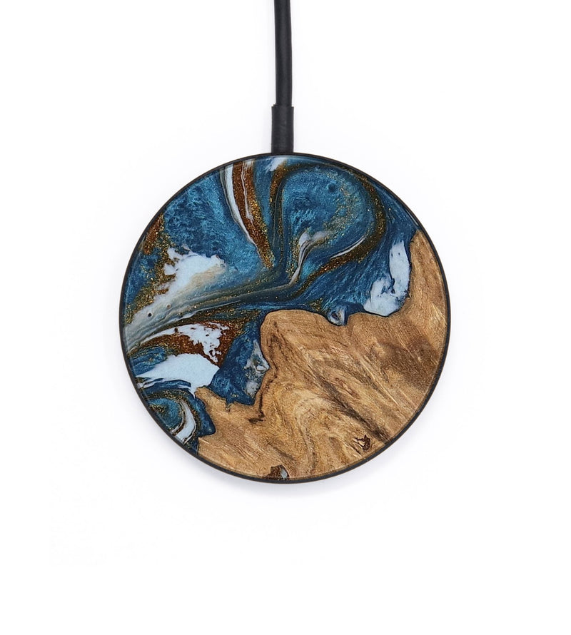 Circle Wood Wireless Charger - Dodi (Teal & Gold, 745448)