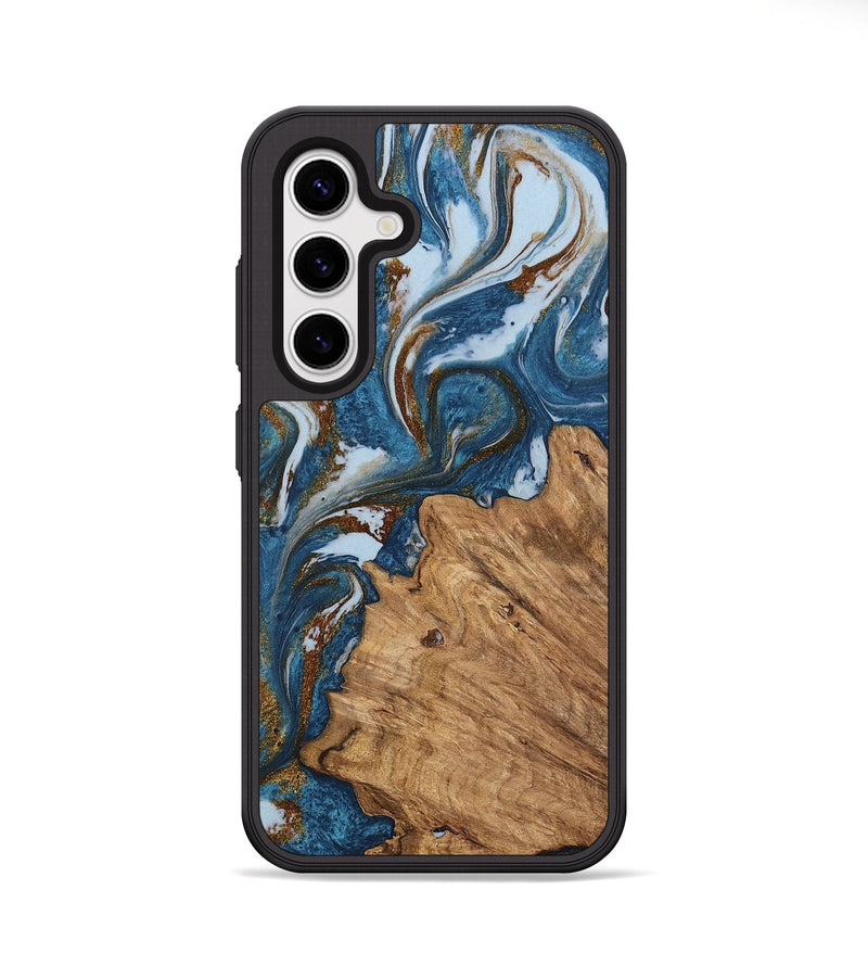 Galaxy S25 Plus Wood Phone Case - Dodi (Teal & Gold, 745448)