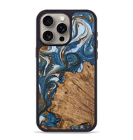 iPhone 15 Pro Max Wood Phone Case - Dodi (Teal & Gold, 745448)