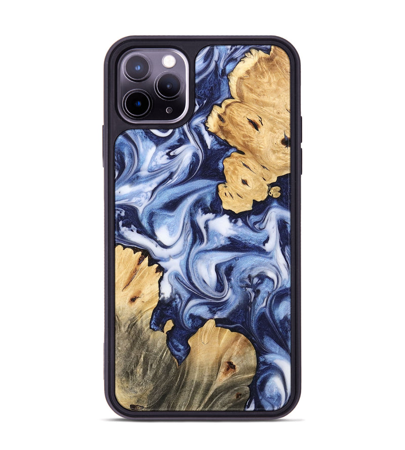 iPhone 11 Pro Max Wood Phone Case - Four (Blue, 745459)