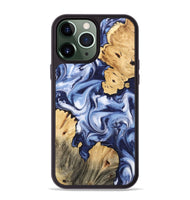 iPhone 13 Pro Max Wood Phone Case - Four (Blue, 745459)