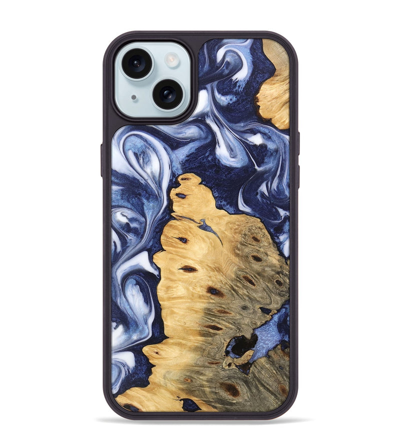 iPhone 15 Plus Wood Phone Case - Roxana (Blue, 745468)