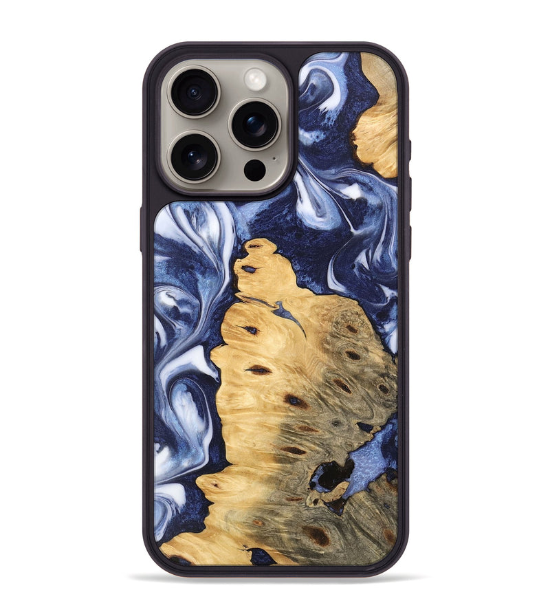 iPhone 15 Pro Max Wood Phone Case - Roxana (Blue, 745468)