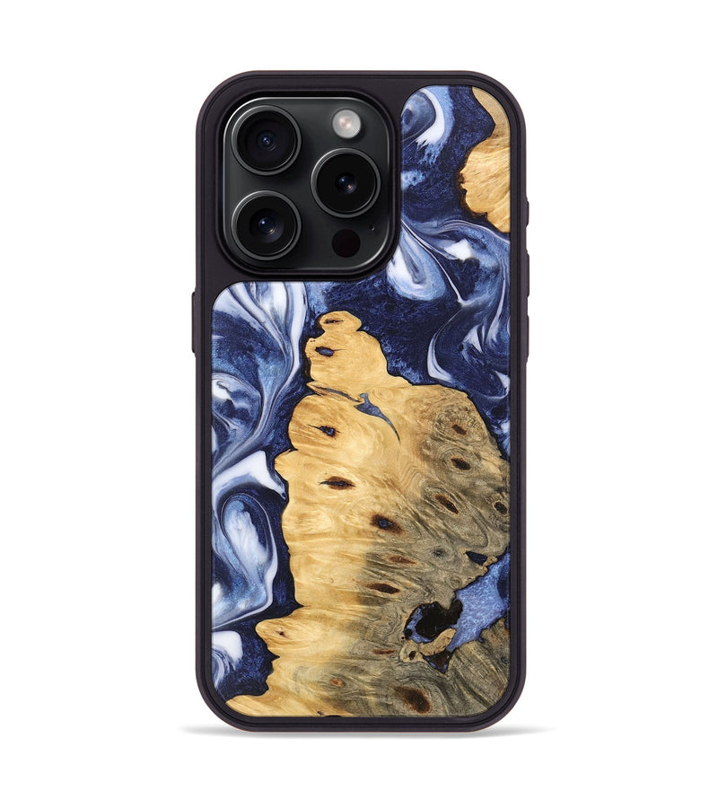 iPhone 15 Pro Wood Phone Case - Roxana (Blue, 745468)